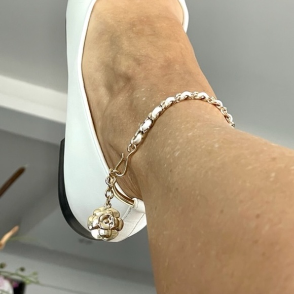 CHANEL CC LOGO Camellia Charm Cap Toe BALLERINA FLATS SHOES 39 - Picture 7 of 14